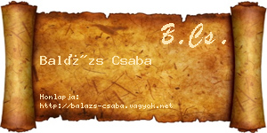 Balázs Csaba névjegykártya