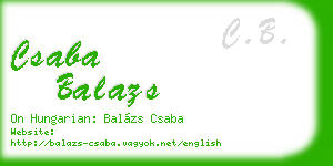 csaba balazs business card