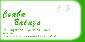 csaba balazs business card